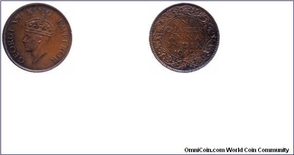 One Quarter Anna:King George VI
