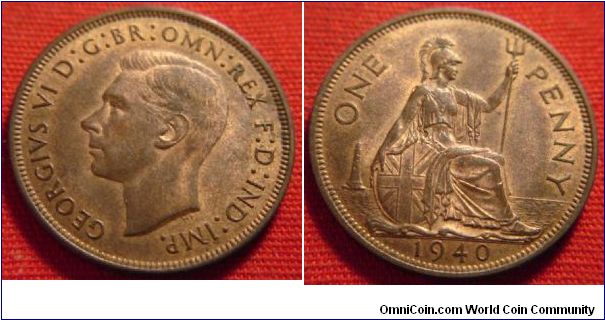 George VI Penny double exurge lines