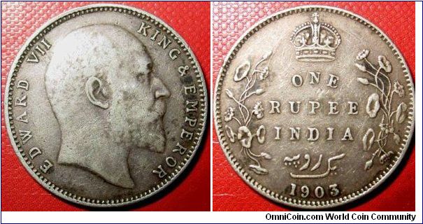 Edward VII 1 rupee