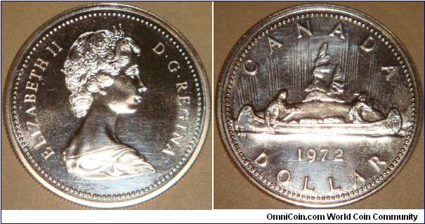 Canada, 1 dollar, 1972 Last Silver Voyageur