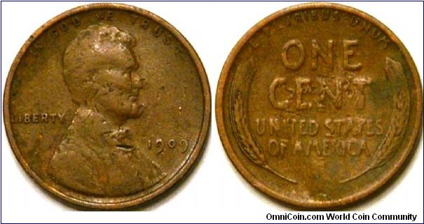 first year for the Lincoln cent (sorry, not the VDB variety), Cu, 19 mm
