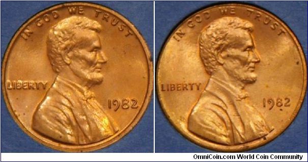 The year with 7 different pennies.  This year the US mint switched over from Cu to Zn.  But  they also made a large and small date variety.  Shown here are the two least common, the large and small date Zn pennies from the Philadelphia mint