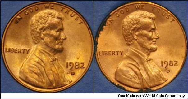 How to tell the difference between a Cu and a Zn penny?  Unless you are good at feeling the 20% lighter weight of a Zn penny, flip it in the air or  on a table.  If it rings it is Cu, if it does not ring, it is Zn.  Shown here is the Cu large date D mint, and the Zn small date D mint.