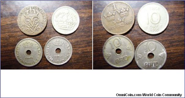 Norway and Sweden old coins