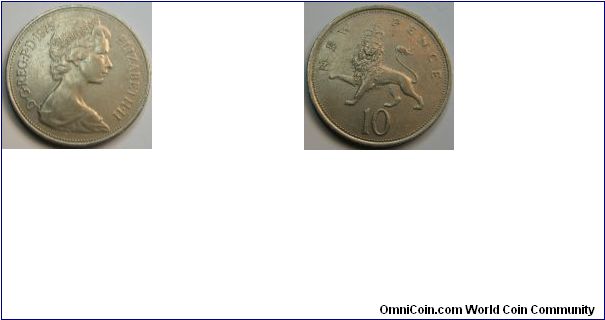 10 Pence:Copper-Nickel,
Queen Elizabeth II