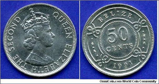 50 cents.
*BELIZE*.
Elizabeth II.


Cu-Ni.