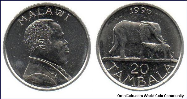 1996 20 Tambala - Elephant and calf.
