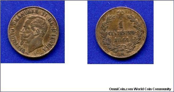 1 centesimi.
Vittorio Emanuele II (1861-1878).
(M) Milan mint.


Br.