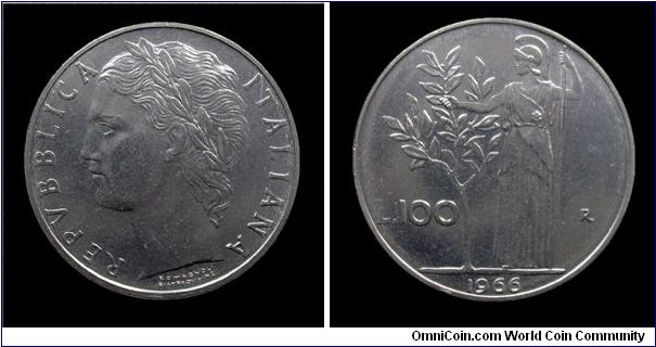 Italian Republic - 100 Lire (Minerva) - Acmonital