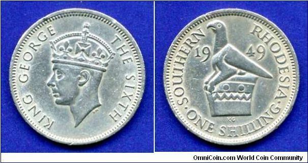 1 Shilling.
Southern Rhodesia.
George VI (1936-1952) King.


Cu-Ni.