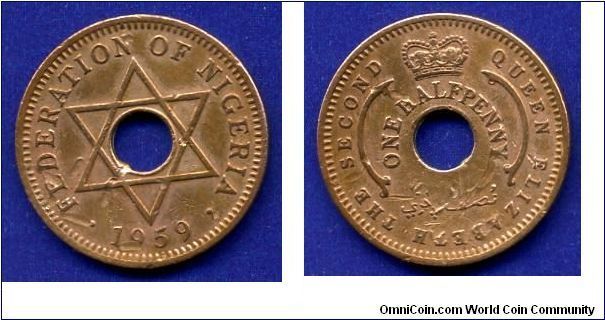 Half Penny.
Federation of Nigeria.
Elizabeth II.



Br.