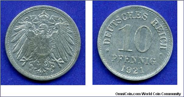 10 pfennig.

In essence, this coin is notgeld.

Zn.