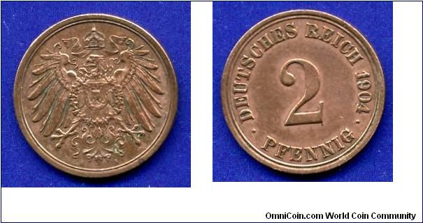 2 pfennig.
German empire.


Br.