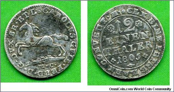 1/12 Thaler (Doppelgroschen).
Braunschwaig-Wolfenbuttel.


Ag437f. 3,34gr.