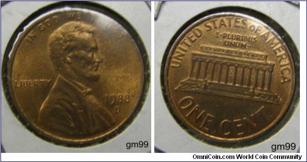 1988D Lincoln One Cent
