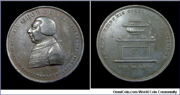 Death of George III (Obsequies at Windsor) - Mm 45 - White metal