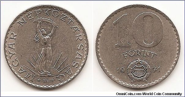 10 Forint
KM#595
8.8300 g., Nickel, 28 mm. Obv: Strobl Monument Rev: Small
shield below denomination