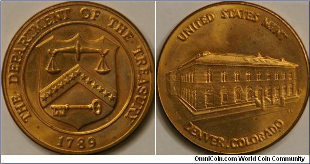 Souvenir coin of the Denver Mint, Denver Colorado, 37 mm