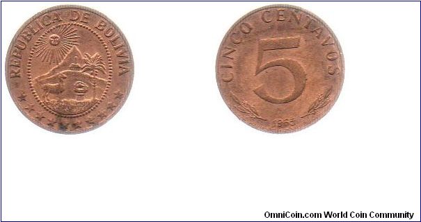 Bolivia 1965 5 centavos