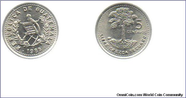 Guatemala 1988 5 centavos