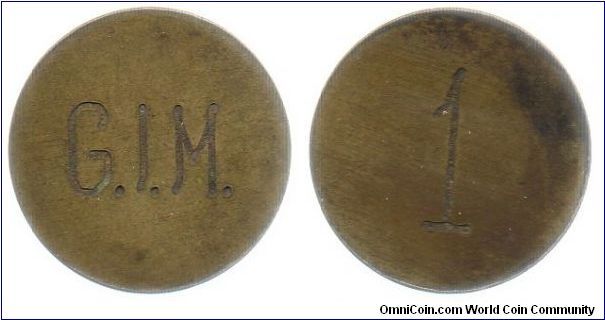 Gonzalo Irola 1 Cajuela token - Cajuela is a Costa Rican word meaning bushel. Coffee plantation workers would be paid with these tokens for each bushel they picked.