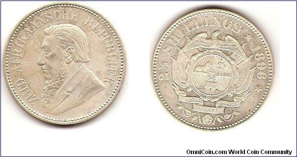 Zuid Afrikaanse Republiek
Poul Kruger
2 1/2 shillings (halfcrown)
