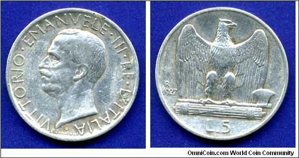 5 Lire.
Vittorio-Emanuele III (1900-1946).
(R) Roma mint.


Ag835f. 5,0gr.