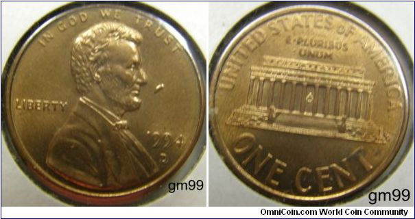 BUBBLE next to Lincoln's Nose,1994D