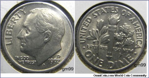 1992D Franklin Delano Roosevelt Dime,