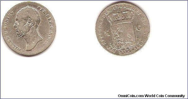 1/2 gulden (50 ct.)
Willem II