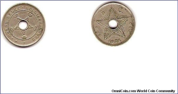 Belgian Congo
5 centimes
Albert I