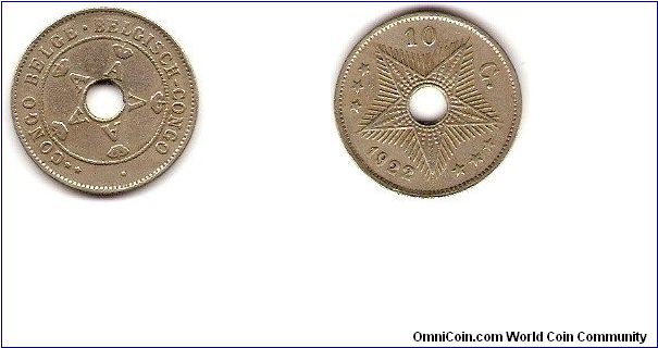 Belgian Congo
10 centimes
Albert I