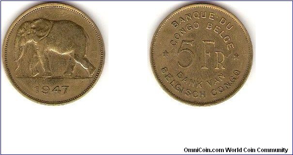 Belgian Congo
5 francs