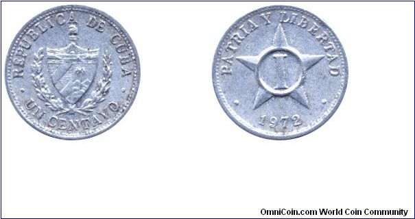 Cuba, 1 centavo, 1972, Al.                                                                                                                                                                                                                                                                                                                                                                                                                                                                                          