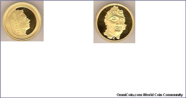 10 euro
gold proof
mask of Hallange
grand-duke Henri