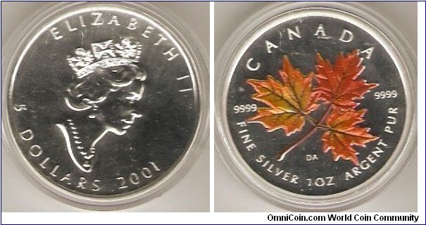 colored Maple Leaf
5 dollars
Elizabeth II