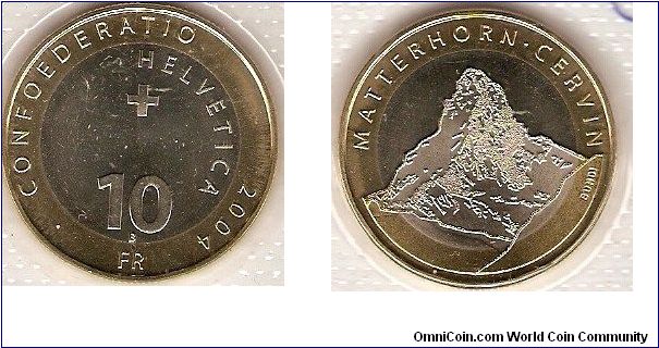 10 francs
bimetal
Matterhorn