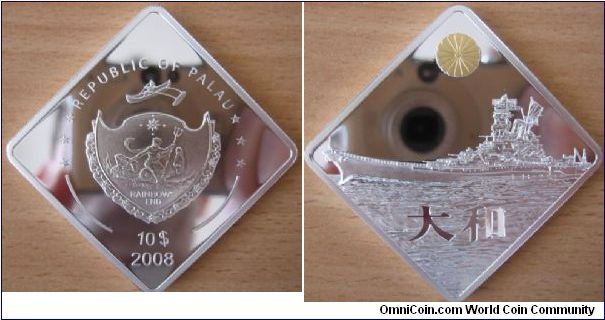 10 Dollars - Battleship Yamato - 62.2 g (2 oz) Ag 999 - mintage 1,000