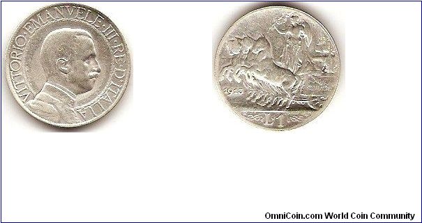 Kingdom of Italy
1 lira
Victor Emanuel III