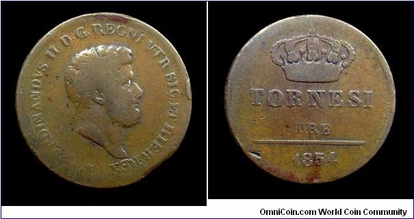 Kingdom of the Two Sicilies - Ferdinand II - 3 Tornesi - Copper