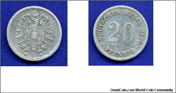 20 pfennig.
Folk-name 'FLIMMERHEN'.
Germany empire.
(D) Munich mint.

Ag900f. 1,11gr.