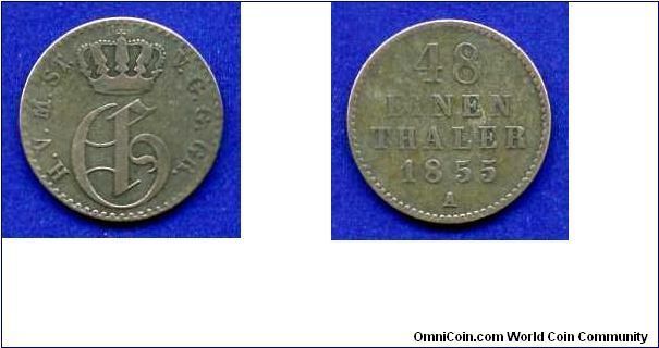 1/48 Thaler.
Meklenburg-Strelitz.
George (1816-1860).
(A) mintmark.


Ag208f. 1,3gr.