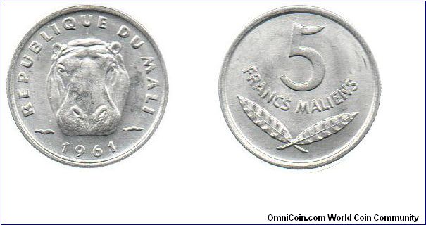 1961 Mali 5 Francs