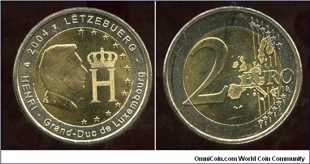 2 euros
Profile and Monogram of Grand Duke Henri
Map of the community