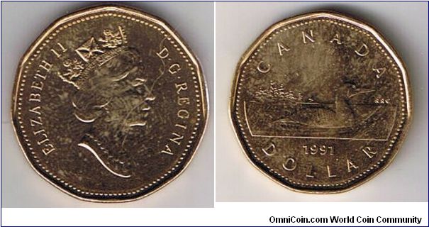 $1 Loonie, from circulation