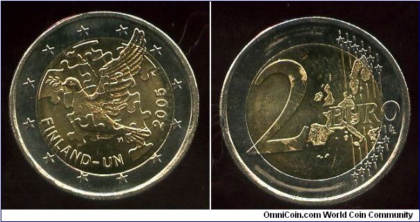 2 euros
60th Anniversary of the Establishment of the United Nations
Jigsaw puzzle of the Dove of Peace
Map of the community
