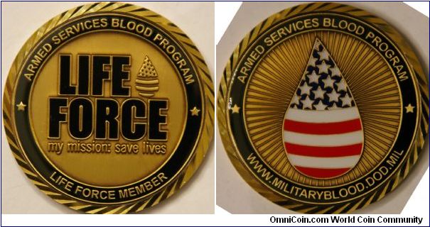 Giving Blood, A thank you for giving blood for the armed forces. large coin 52 mm