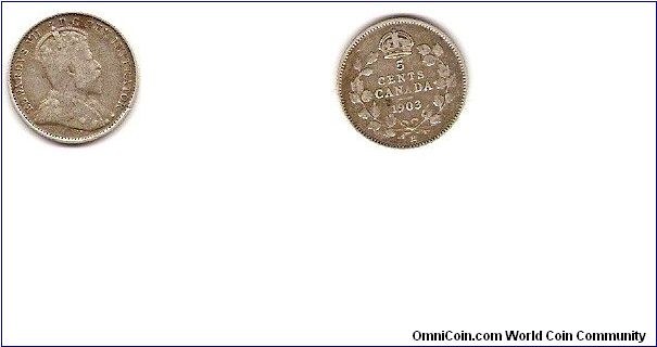 5 cents
Edward VII
different crown