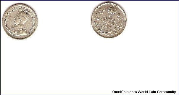 5 cents
George V
0.800 silver