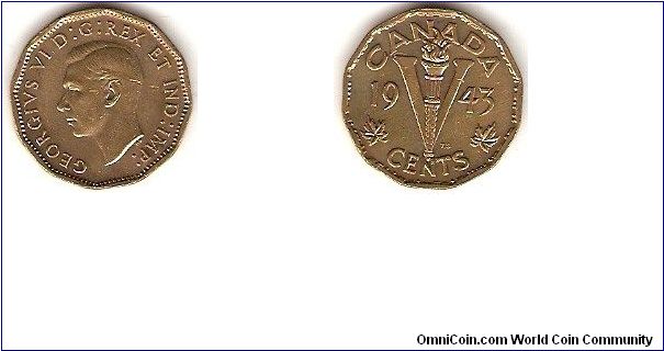 5 cents
George VI
tombac
12-sided
Victory
